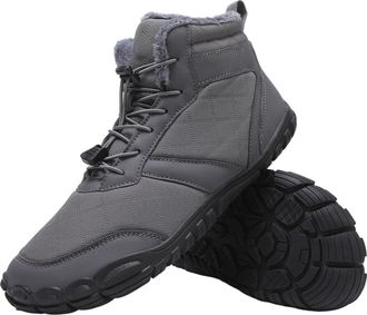 Generic Barefoot Winter Boots Hike Shoes Men Women,Slip-On Waterproof Ankle Booties,Outdoor Waterproof Warm Fur Lined Boots,Wide Toe Box Unisex Five Finger Sn