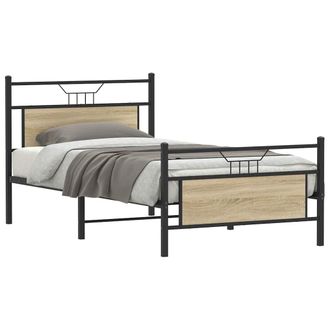 Berkfield Home Bed Frame without Mattress Sonoma Oak 100x190 cm Engineered Wood in Brown