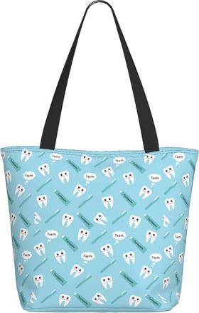 AOOEDM Cute Teeth And Toothpaste Ladies Shopping Bag 13x11x7in.The Perfect ValentineS Day Gift.It Is The Best ValentineS Day Gift For Mom, Daughter, Wife,Etc