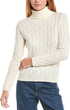 Sofiacashmere Sofiacashmere Rib Cable Turtleneck Wool & Cashmere-Blend Sweater