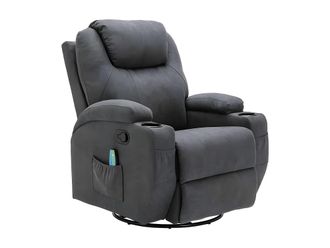 VENTE-UNIQUE.COM Sill&oacute;n de masaje poli&eacute;ster gris
