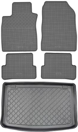 OEM Renault Clio Iv Hatchback (5 Puertas) De 10/2012 A 08/2019. Juego: Alfombrillas De Goma Para Coche + Alfombrilla Para Maletero
