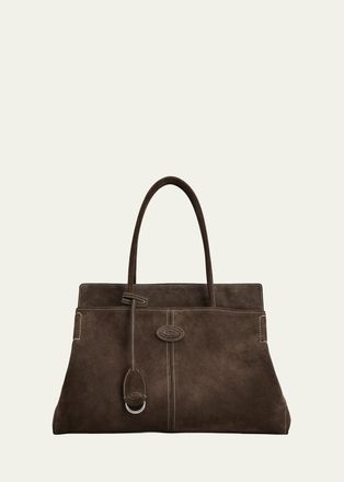 Tod's Medium Suede Shopper Tote Bag