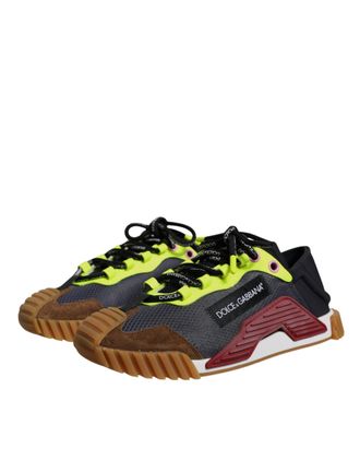 Dolce & Gabbana Mens Multicolor Nylon Low Top Ns1 Sneakers Shoes Elastane Leather