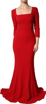 Dolce & Gabbana Red Viscose Sheath Bodycon Mermaid Womens Dress