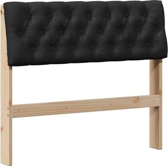 vidaXL Upholstered Headboard Black 90 cm Solid Pine Wood vidaXL