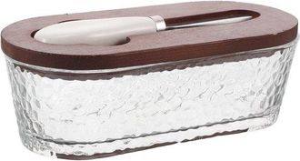 OEM Mantequera De Cristal Con Tapa: Mantequera De Cristal Con Tapa Y Cuchillo Para Mantequilla, Caja Para Quesos Con Tapa Herm&eacute;tica