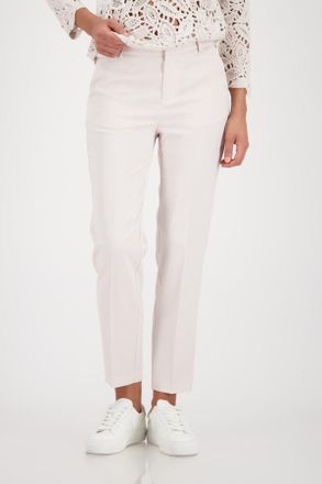 Monari B&uuml;gelfaltenhose MONARI Hose Satin70cm, Damen, Gr. 34, N-Gr, beige, Web, Obermaterial: 97% Polyester, 3% Elasthan, unifarben, regular fit 7/8-L&auml;nge, Ho