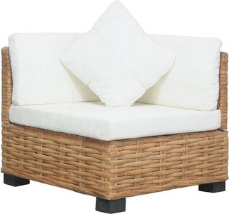 vidaXL Sof&aacute; de esquina con cojines rat&aacute;n natural Vidaxl