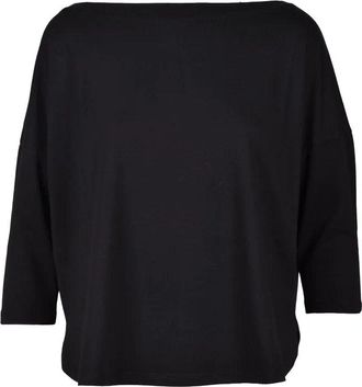 Wild Cashmere Black Crewneck Cotton-Blend T-Shirt