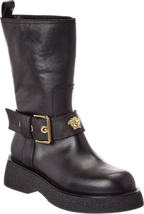 Versace Leather Biker Boot
