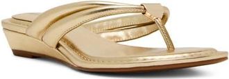Anne Klein Bari Wedge Sandal in Gold at Nordstrom, Size 8.5