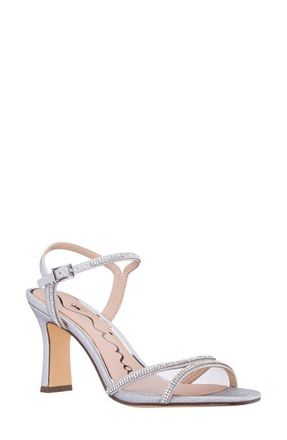Nina Adela Ankle Strap Sandal in Silver at Nordstrom, Size 9.5
