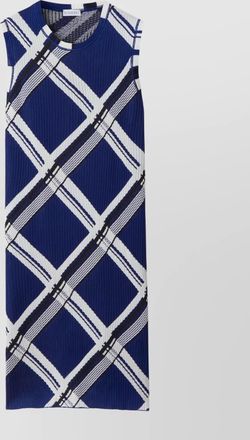 Burberry silk check sleeveless midi dress