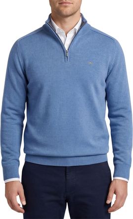 Fynch-Hatton Fynch Hatton Troyer-zip blauw katoen gebreid