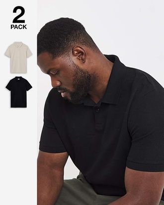 Jack & Jones Jack & Jones Austin Waffle Polo 2 Pack
