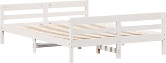 vidaXL Vidaxl - Estructura De Cama Sin Colch&oacute;n Madera De Pino Blanca 120x200 Cm