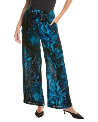 Johnny Was Corduroy Velvet Wide Leg Silk-Blend Pant