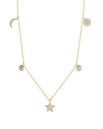Glaze Jewelry 14K Over Silver Cz Charm Necklace