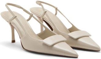 Mango Pointed Toe Ankle Strap Pump in Ecru at Nordstrom, Size 5Us