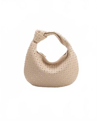 Melie Bianco Womens Brigitte Large Studded Shoulder Bag In Natural