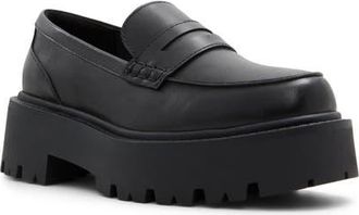 Aldo Cadaycia Platform Penny Loafer in Black at Nordstrom, Size 7.5