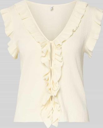 Only Slim Fit Strick-Top aus Viskose-Mix Modell NELLY in Offwhite, Gr&ouml;&szlig;e XL