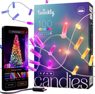 Twinkly Twinkly CANDIES a Candela Luci di Natale Smart 100 Led RGB II Generazione Cavo Trasparente