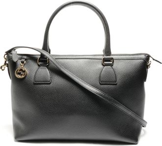 Gucci Black Leather Tote Bag (Pre-Owned)