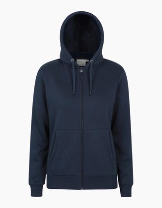 Mountain Warehouse Womens Mountain Warehouse Womens/Ladies Dalton Sherpa Lined Full Zip Hoodie - Navy - Size: 18