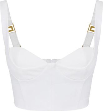 Elisabetta Franchi Technische Stof Top - Dames - Tops zonder mouwen - Wit - S - Tops