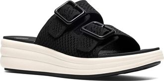 Clarks Drift Faye Womens Sandals Black Textile : 9.5 B - Medium