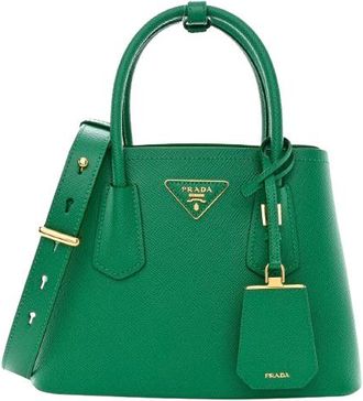 Prada Emerald Green Double Saffiano Mini Bag