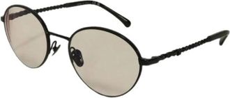 Chanel Pre-owned Bril met ronde glazen - Dames - Vintage Accessoires - Zwart - ONE Size - Vintage