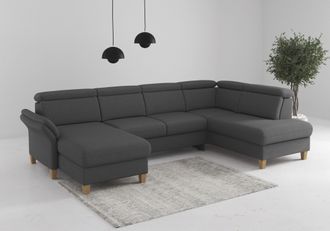 HOME AFFAIRE Wohnlandschaft »Glendale, U-Form« inkl. Kopfteilverstellung, wahlweise mit Vorziehsitz und Bettkasten