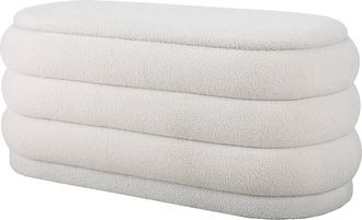 Vente-Unique Banco ba&uacute;l - Tela boucl&eacute; - Blanco - ECAMBI