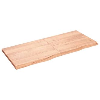 Berkfield Home Table Top Light Brown 140x60x(2-4) cm Treated Solid Wood Oak