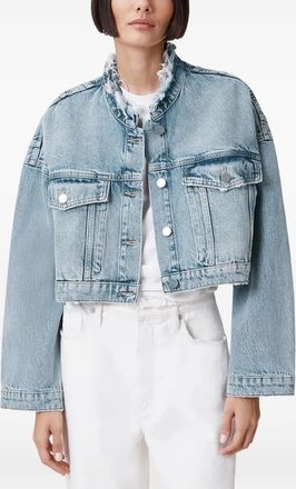AllSaints Giacca denim Sonny con frange - Blu