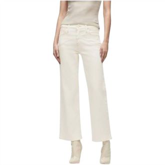 Hudson Rosie High Rise Wide Leg Ankle Jeans In Ecru