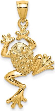 Diamond2Deal 14k Yellow Gold Frog Textured Back Charm