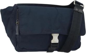 Prada Pre-owned Vintage Nylon Cross Body Bag - Dames - Vintage Schoudertas - Blauw - ONE Size - Nylon - Vintage