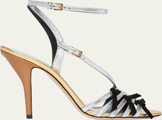 Valentino Garavani 100mm Nodine Metallic Leather Pumps