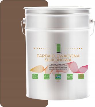OEM Pintura De Silicona Para Fachadas, Marr&oacute;n Claro, 5 L, Permeable Al Vapor