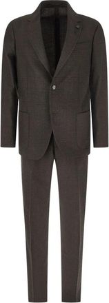 Lardini Single Breasted Suit - Heren - Business pakken - Bruin - M - Kostuums