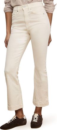 Veronica Beard Carson High Waist Flare Ankle Jeans in Ecru at Nordstrom, Size 24
