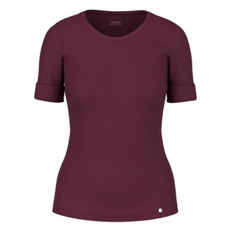 Marc Cain Camiseta de algod&oacute;n el&aacute;stico con manga corta - Tops - Mujer - Rojo - XL