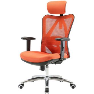 Hhg Sihoo poltrona ufficio ergonomica regolabile supporto lombare 150kg tessuto senza poggiapiedi arancione