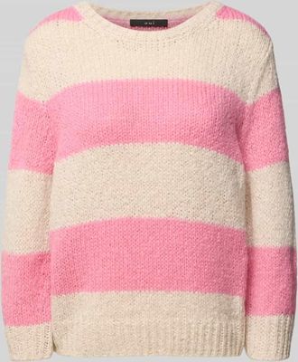 Oui Strickpullover mit gerippten Abschl&uuml;ssen in Hellrosa, Gr&ouml;&szlig;e 34
