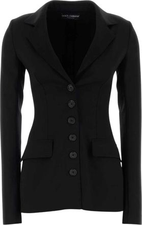 Dolce & Gabbana Enkelrijige Jas - Dames - Blazers - Zwart - M - Wol - Jassen