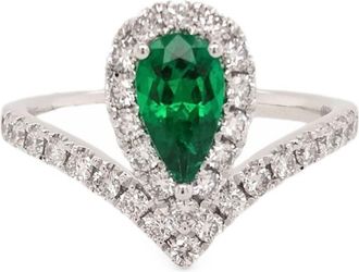 HYT Jewelry Anello in oro bianco 18 carati con smeraldo - Argento